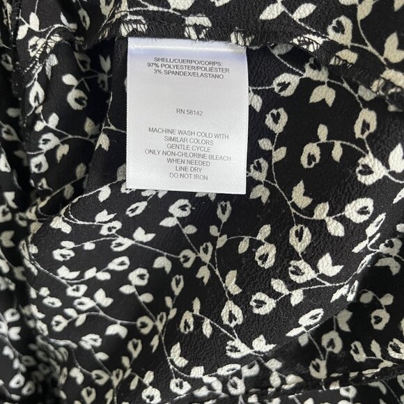 London Time Dress Sleeveless Maxi V-Neck Elastic Waist Black Floral Waist 10 - Picture 5 of 5